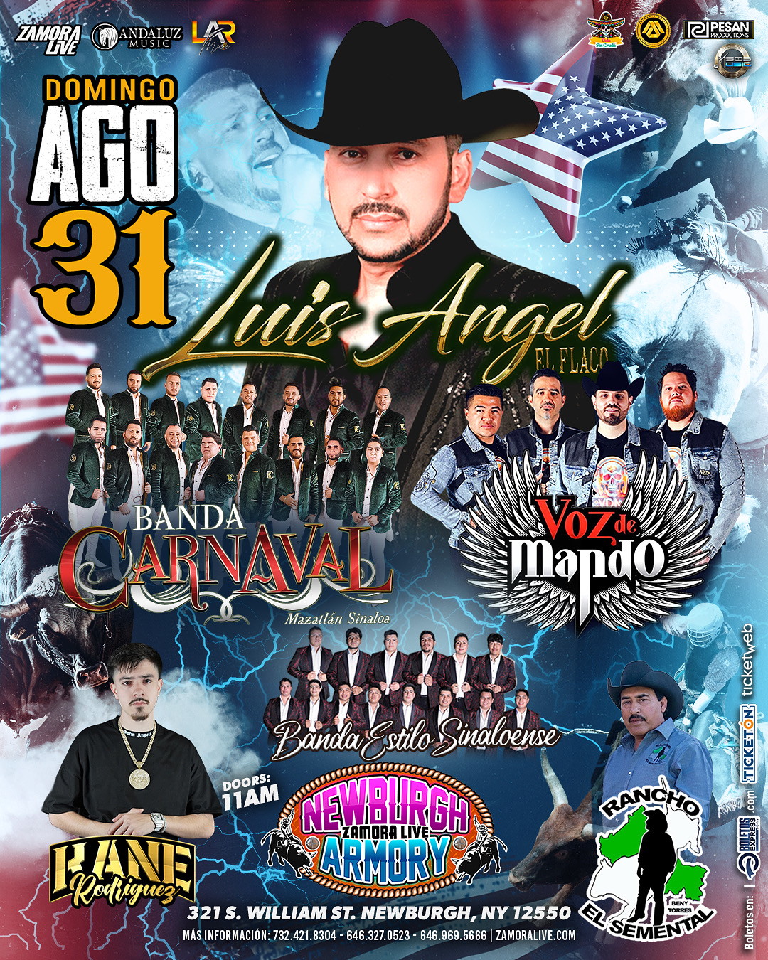 Buy tickets for LUIS ANGEL “EL FLACO” • BANDA CARNAVAL • VOZ DE MANDO Y MÁS! EN NEWBURGH ARMORY LUIS ANGEL “EL FLACO” • BANDA CARNAVAL • VOZ DE MANDO Y MÁS! EN NEWBURGH ARMORY